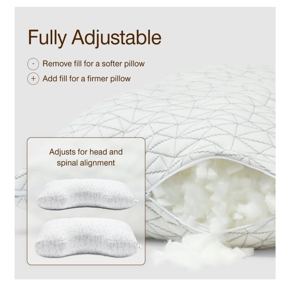 White Extra Oomph Memory Foam Pillow - Picture 3 of 11